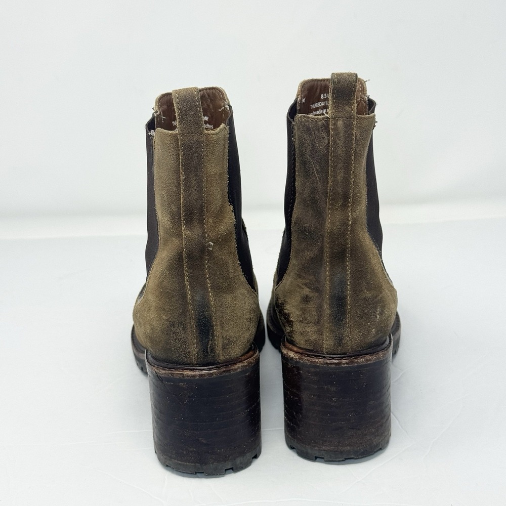 Thursday Boots Womens Chelsea Boot 8.5 Knockout Matte Leather Brown Chunky Block - Picture 6 of 10